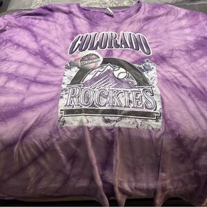 Colorado Rockies Kids Purple Tie-Dye Shirt